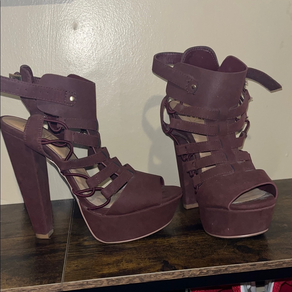 Speed Limit 98 Dark Brown Strappy Heels
